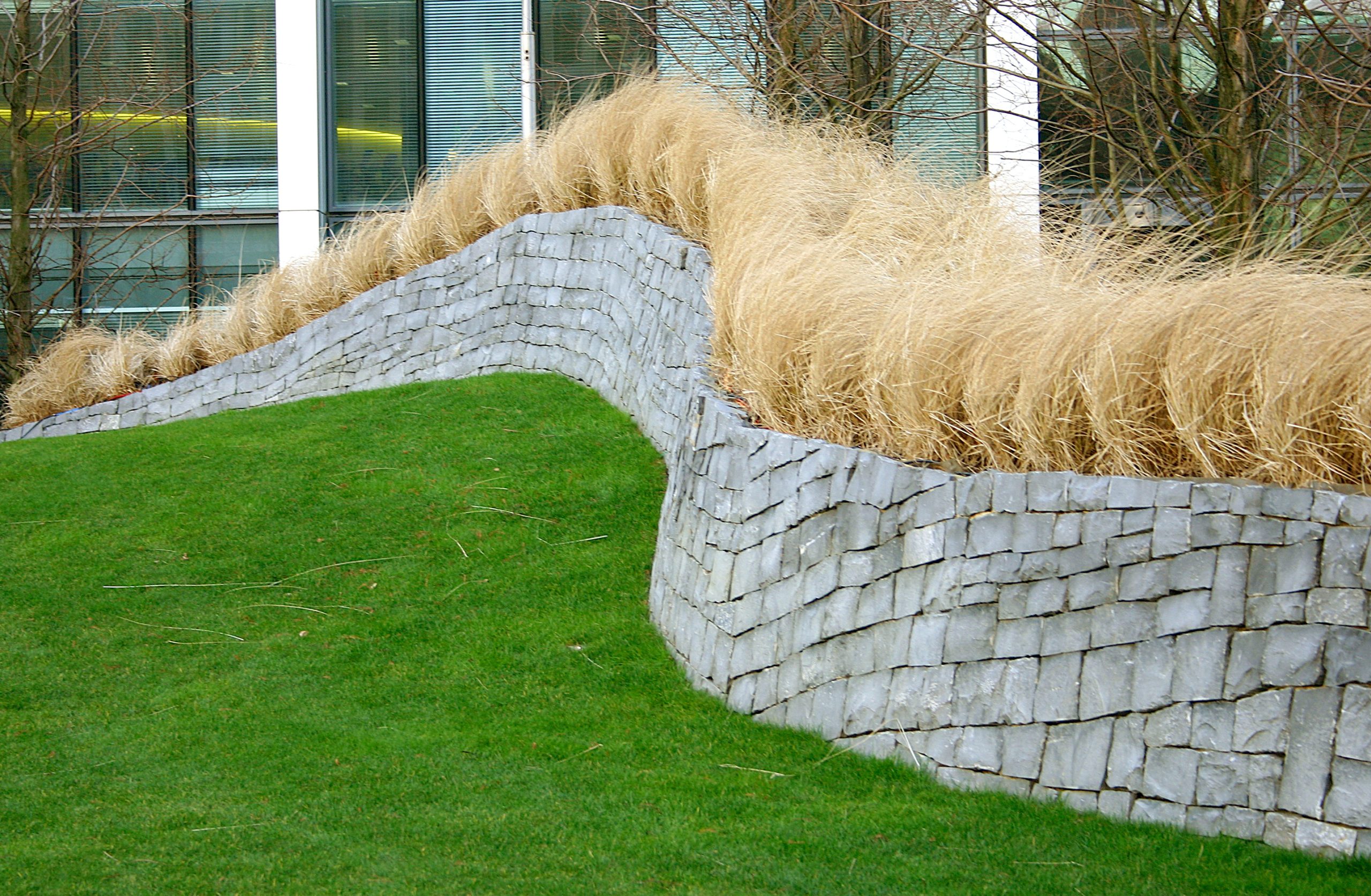 Retaining wall in Roanoke landscape